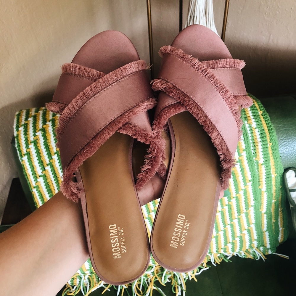 Frayed Rose Sandals